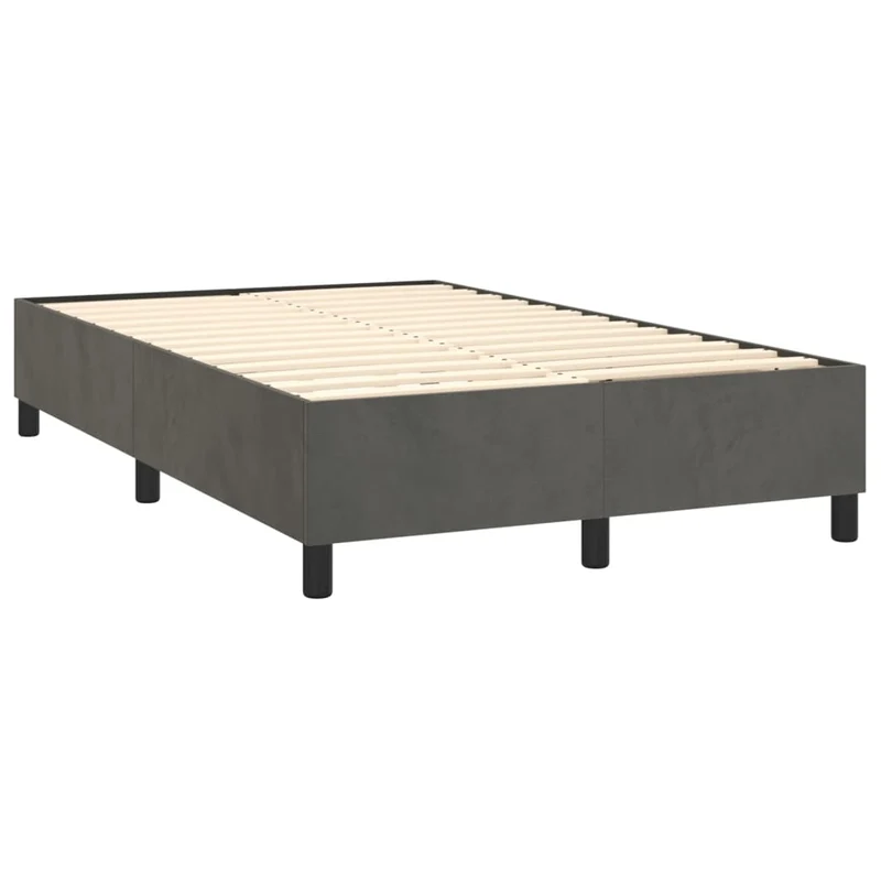 Cadre de lit LED avec sommier tête de lit matelas surmatelas 120x200 cm tissu velours gris foncé TDL0207732