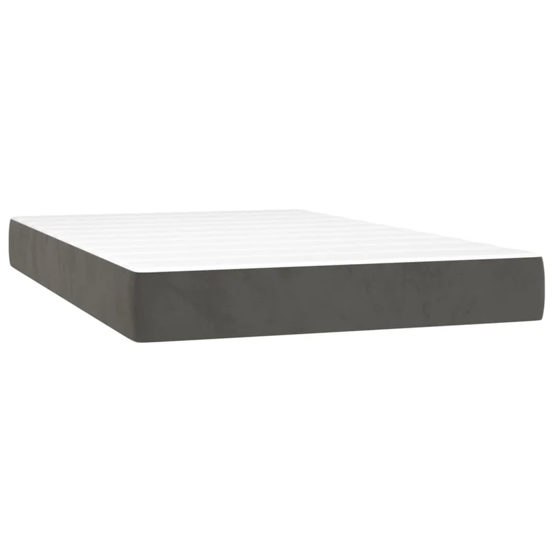 Cadre de lit LED avec sommier tête de lit matelas surmatelas 120x200 cm tissu velours gris foncé TDL0207732