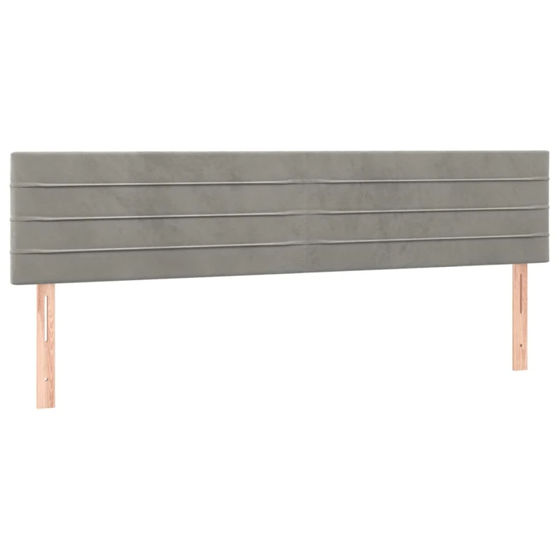 Tête de lit accessoire couchage chambre à coucher meuble 2 parties 100 x 5 x 78/88 cm tissu velours gris clair TDL0206445