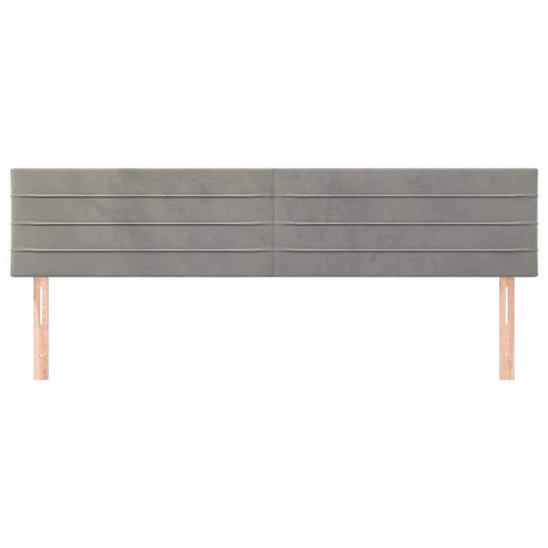 Tête de lit accessoire couchage chambre à coucher meuble 2 parties 100 x 5 x 78/88 cm tissu velours gris clair TDL0206445