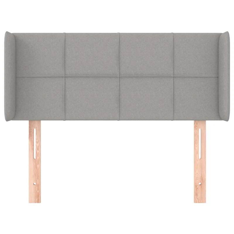 Tête de lit accessoire couchage chambre à coucher meuble avec rebord latéral 103 x 16 x 78/88 cm tissu gris clair TDL0205309
