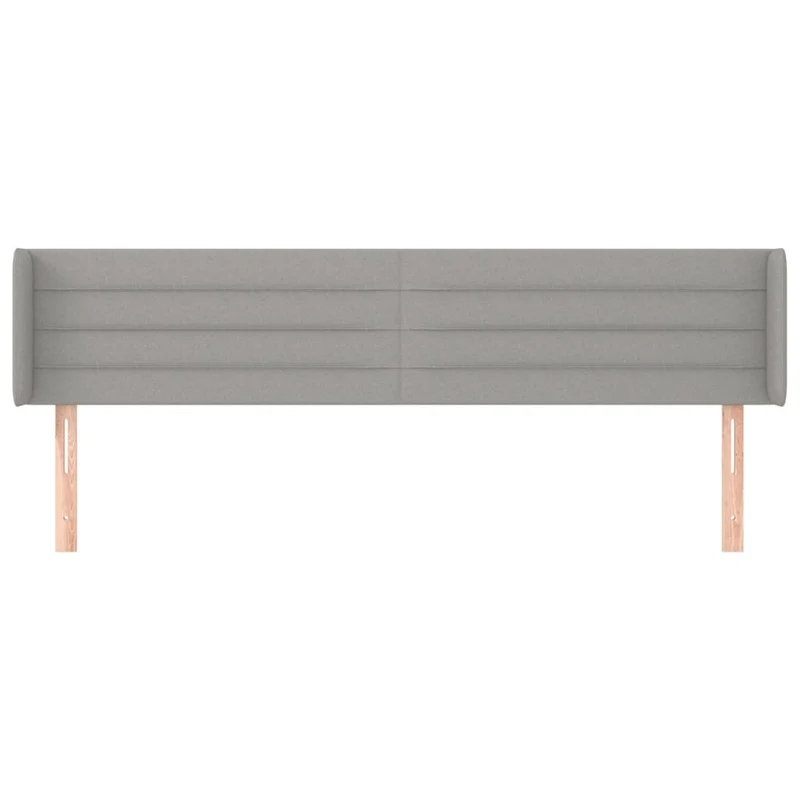 Tête de lit accessoire couchage chambre à coucher meuble avec rebord latéral 163 x 16 x 78/88 cm tissu gris clair TDL0205227