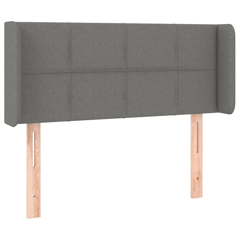 Tête de lit accessoire couchage chambre à coucher meuble avec rebord latéral 103 x 16 x 78/88 cm tissu gris foncé TDL0205059
