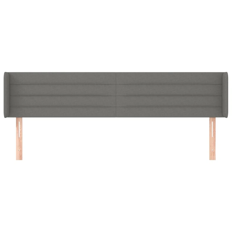 Tête de lit accessoire couchage chambre à coucher meuble avec rebord latéral 163 x 16 x 78/88 cm tissu gris foncé TDL0204983