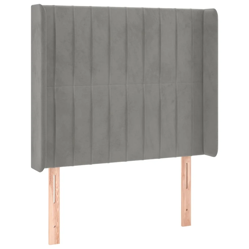 Cadre de lit LED avec sommier tête de lit matelas surmatelas 100x200 cm tissu velours gris clair TDL0207912