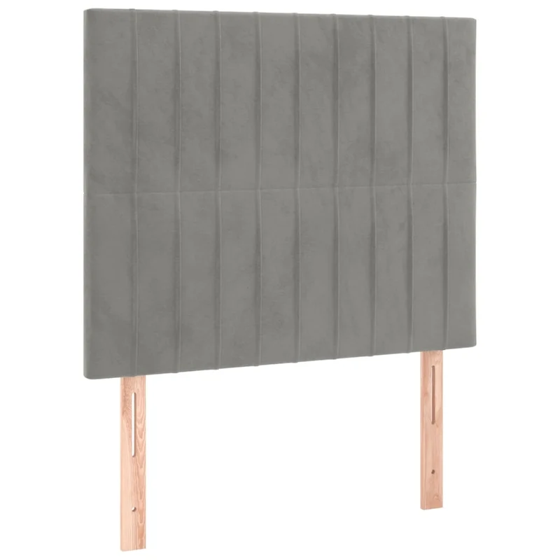 Cadre de lit LED avec sommier tête de lit matelas surmatelas 100x200 cm tissu velours gris clair TDL0207908