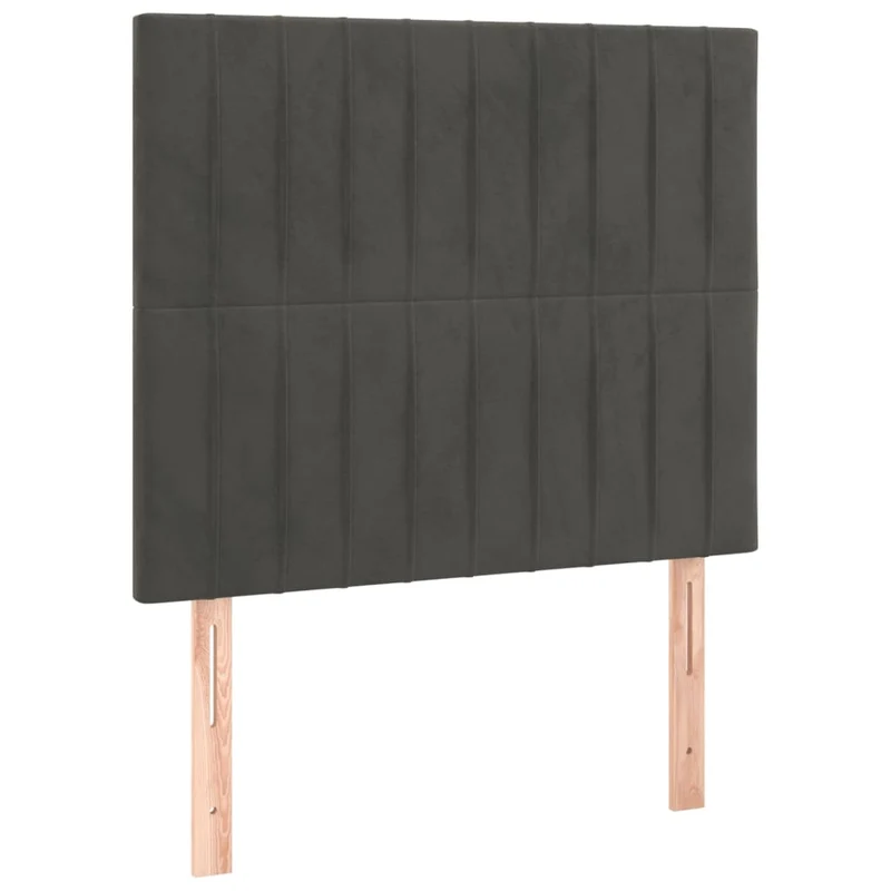Cadre de lit LED avec sommier tête de lit matelas surmatelas 100x200 cm tissu velours gris foncé TDL0207751
