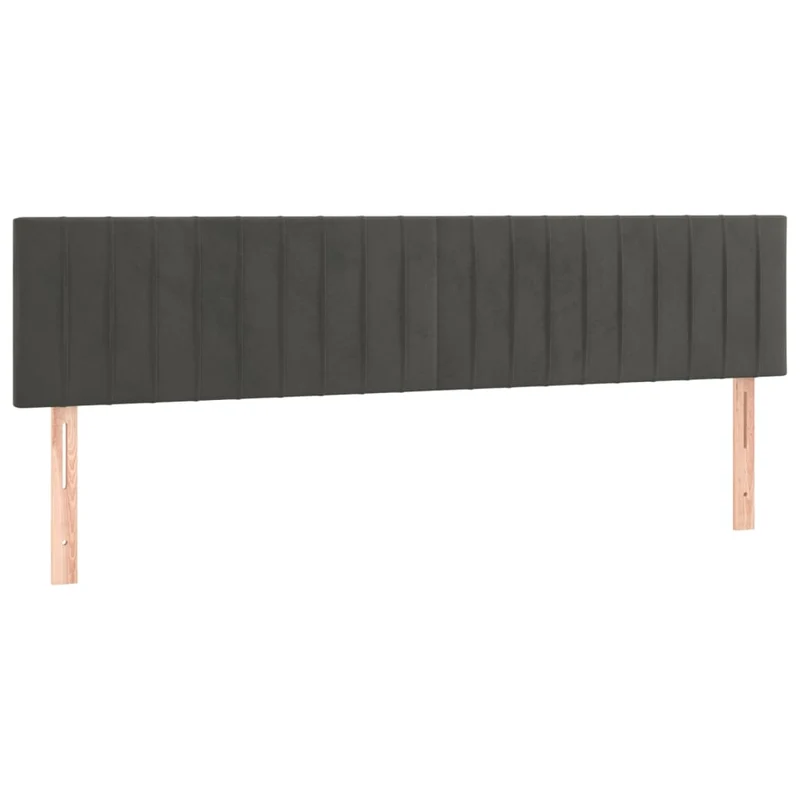 Cadre de lit LED avec sommier tête de lit matelas surmatelas 200x200 cm tissu velours gris foncé TDL0207682