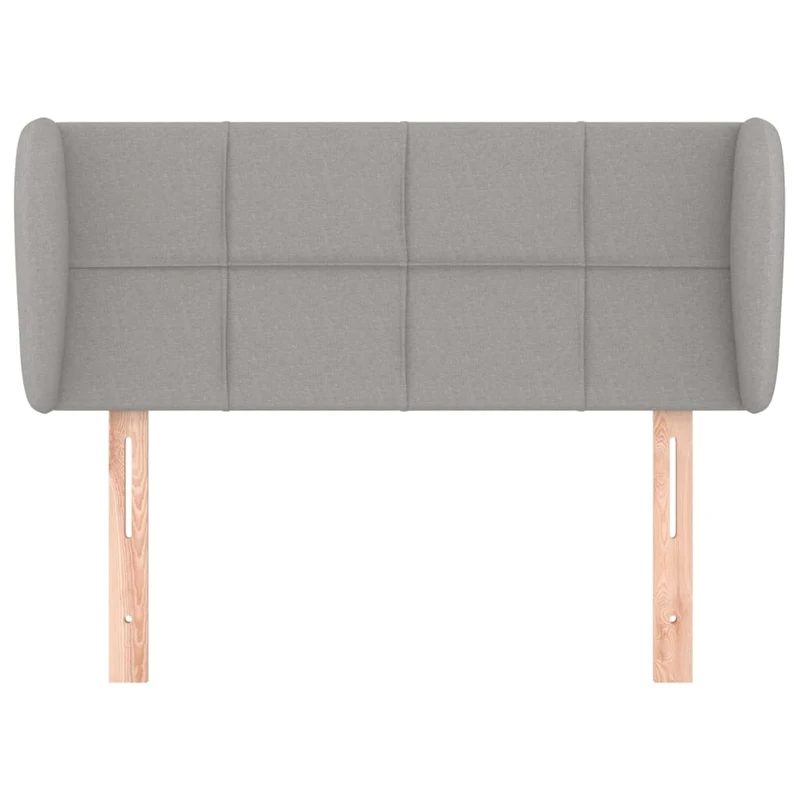 Tête de lit accessoire couchage chambre à coucher meuble avec rebord latéral 93 x 23 x 78/88 cm tissu gris clair TDL0205084