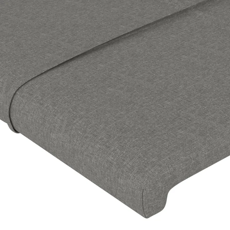 Tête de lit accessoire couchage chambre à coucher meuble à LED 100 x 5 x 78/88 cm tissu gris foncé TDL0201199