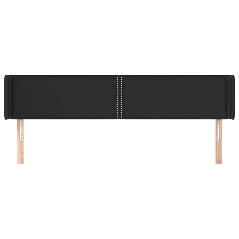 Tête de lit accessoire couchage chambre à coucher meuble avec rebord latéral 183 x 16 x 78/88 cm synthétique noir TDL0204514
