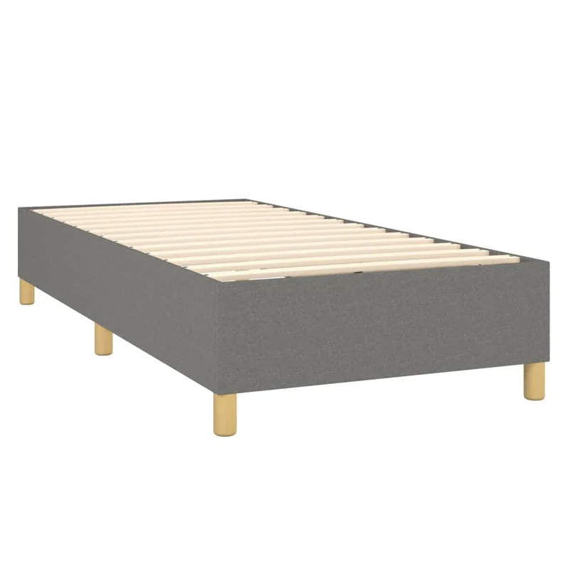 Cadre de lit LED avec sommier tête de lit matelas 100x200 cm tissu gris foncé TDL0208456
