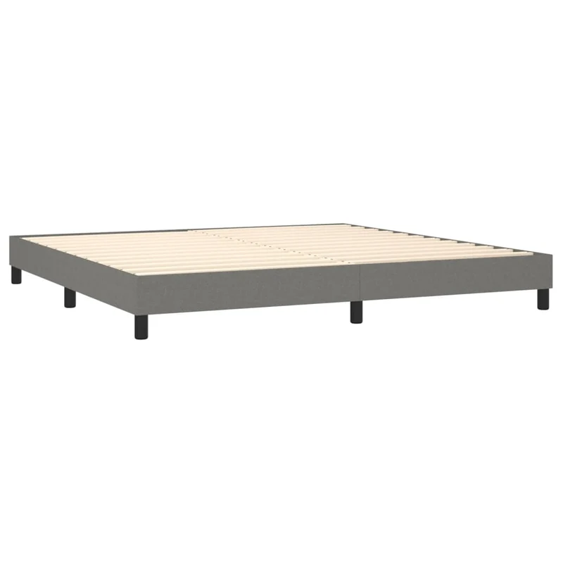 Cadre de lit LED avec sommier tête de lit matelas 200x200 cm tissu gris foncé TDL0208312