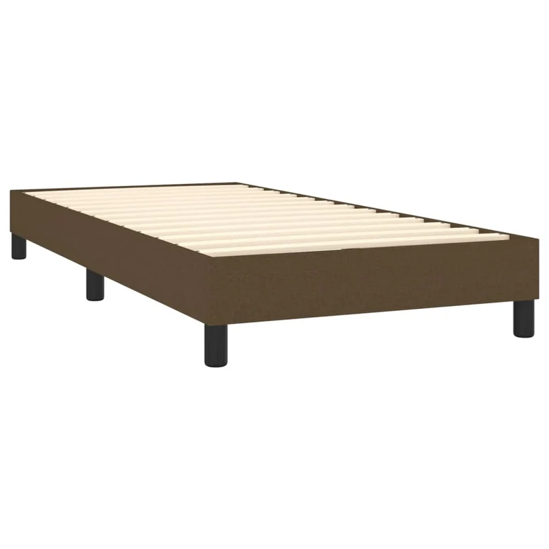 Cadre de lit LED avec sommier tête de lit matelas 90x200 cm tissu marron foncé TDL0208158