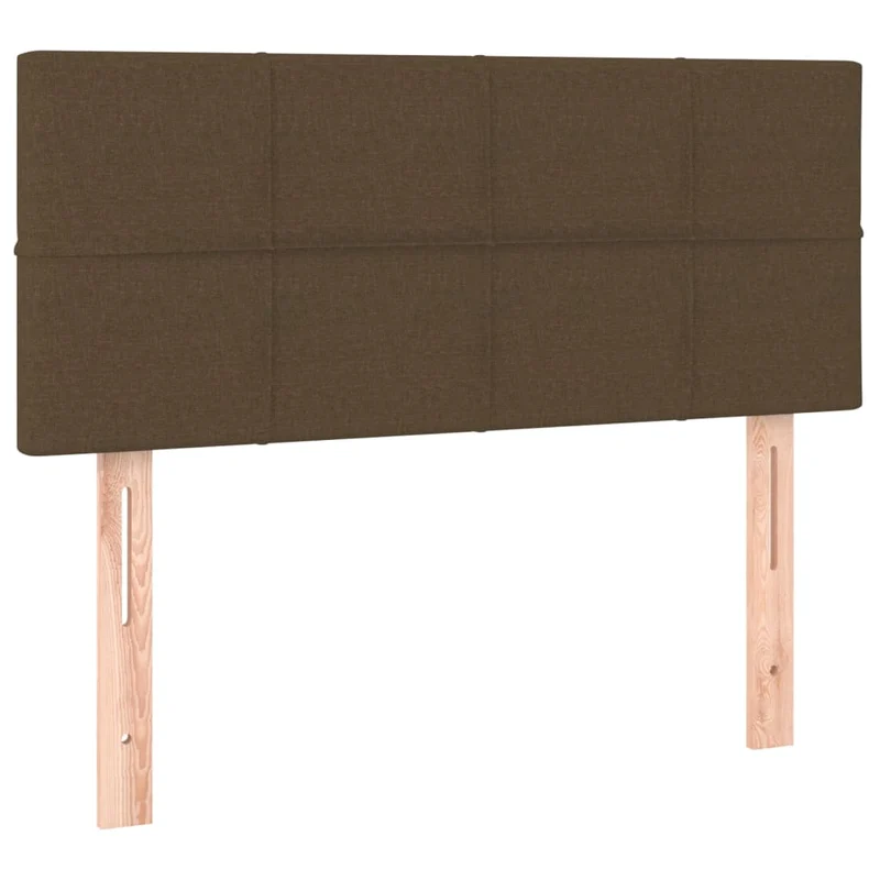Cadre de lit LED avec sommier tête de lit matelas 90x200 cm tissu marron foncé TDL0208148