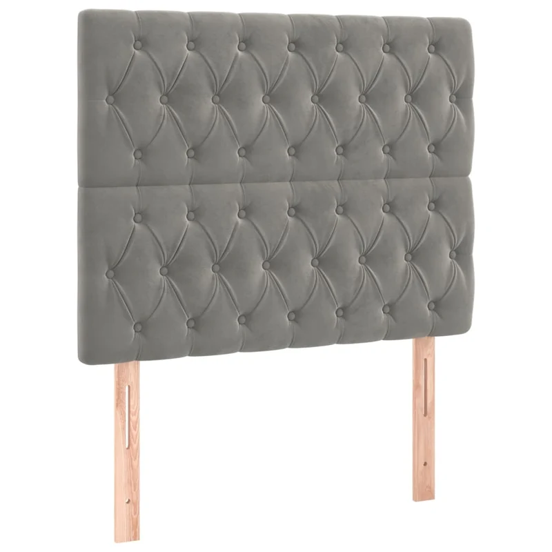 Cadre de lit LED avec sommier tête de lit matelas surmatelas 120x200 cm tissu velours gris clair TDL0207869