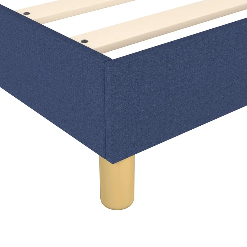 Sommier à lattes sur pieds cadre de lit 100x200 cm tissu bleu TDL0207349