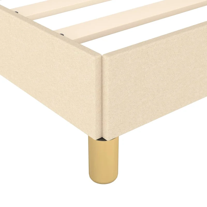 Sommier à lattes sur pieds cadre de lit 180x200 cm tissu crème TDL0207256