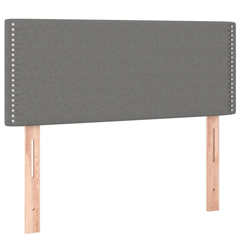 Cadre de lit LED avec sommier tête de lit matelas 100x200 cm tissu gris foncé TDL0208459