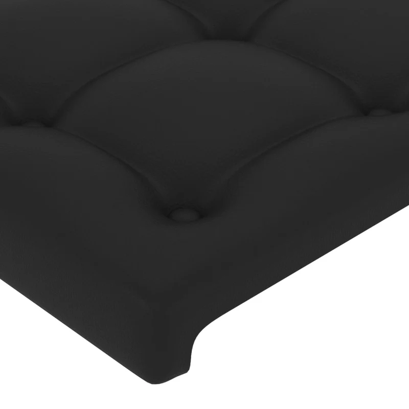 Tête de lit accessoire couchage chambre à coucher meuble 4 parties 100 x 5 x 78/88 cm synthétique noir TDL0205980