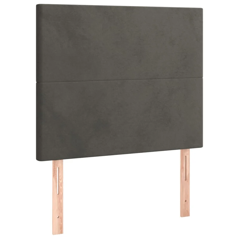 Cadre de lit LED avec sommier tête de lit matelas surmatelas 100x200 cm tissu velours gris foncé TDL0207743