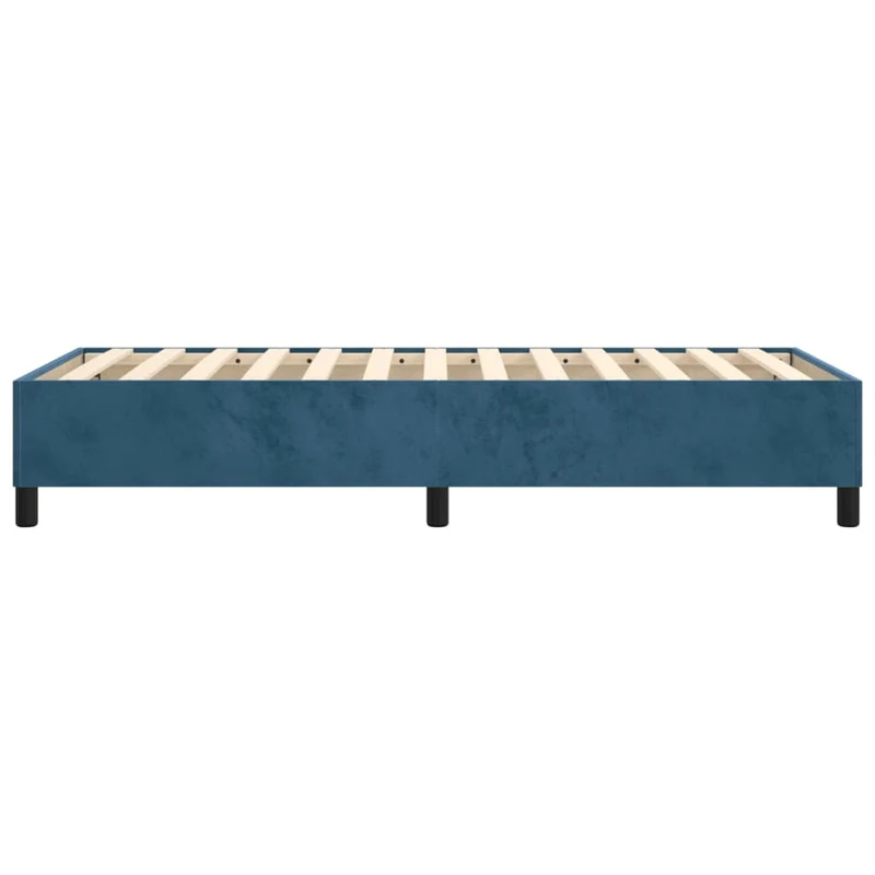 Sommier à lattes sur pieds cadre de lit 90x200 cm tissu velours bleu foncé TDL0207299