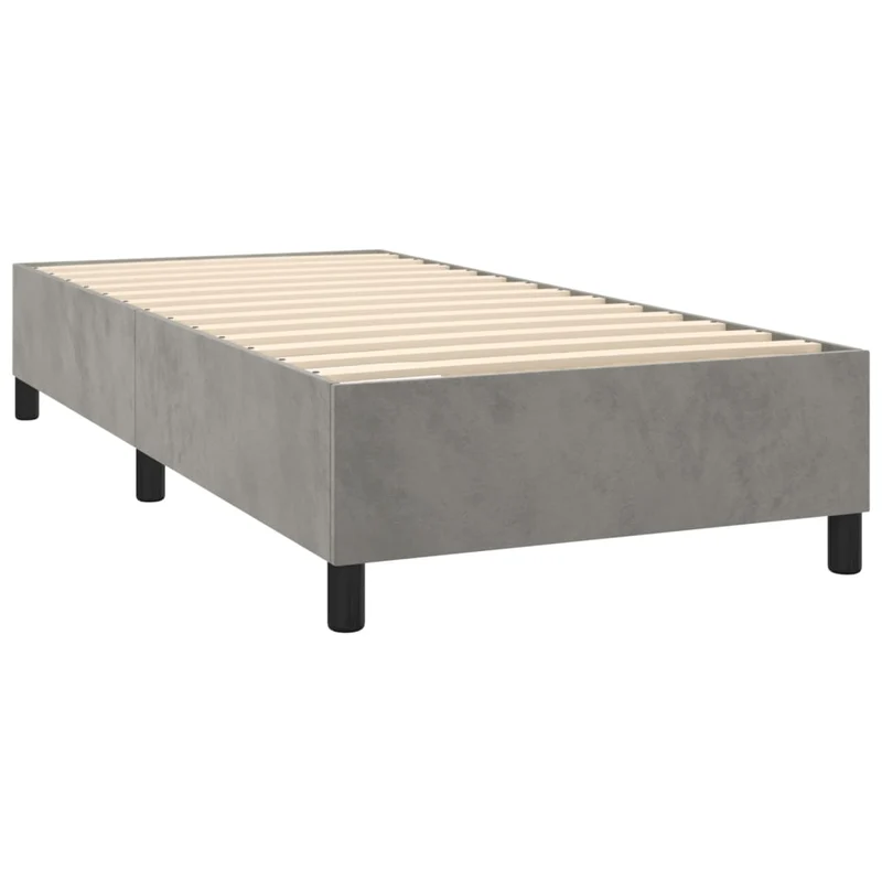 Cadre de lit LED avec sommier tête de lit matelas surmatelas 100x200 cm tissu velours gris clair TDL0207913
