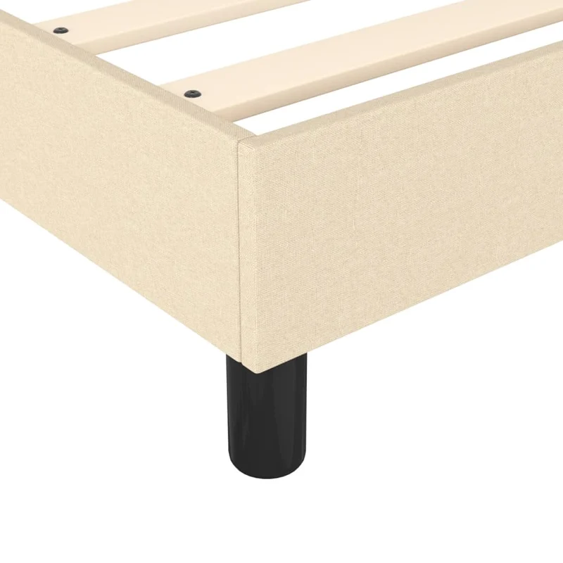Sommier à lattes sur pieds cadre de lit 100x200 cm tissu crème TDL0207278