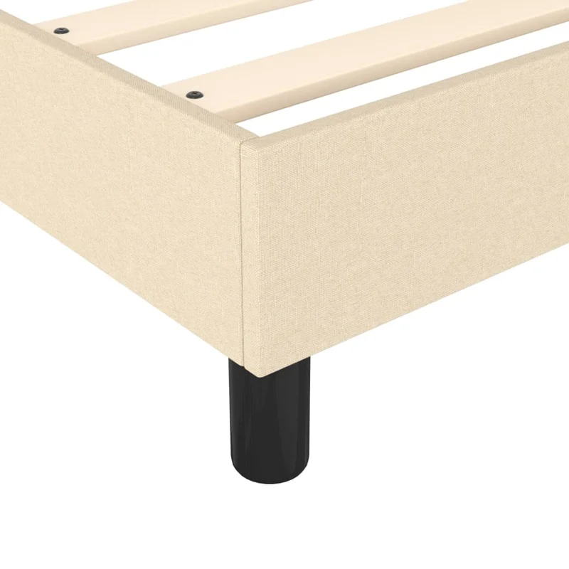 Sommier à lattes sur pieds cadre de lit 140x190 cm tissu crème TDL0207268