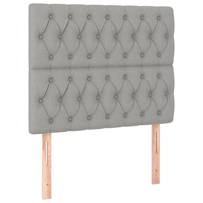 Cadre de lit LED avec sommier tête de lit matelas surmatelas 120x200 cm tissu gris clair TDL0207897