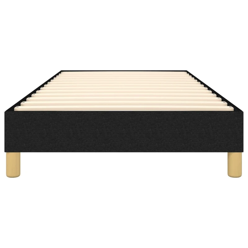 Sommier à lattes sur pieds cadre de lit 90x190 cm tissu noir TDL0206977