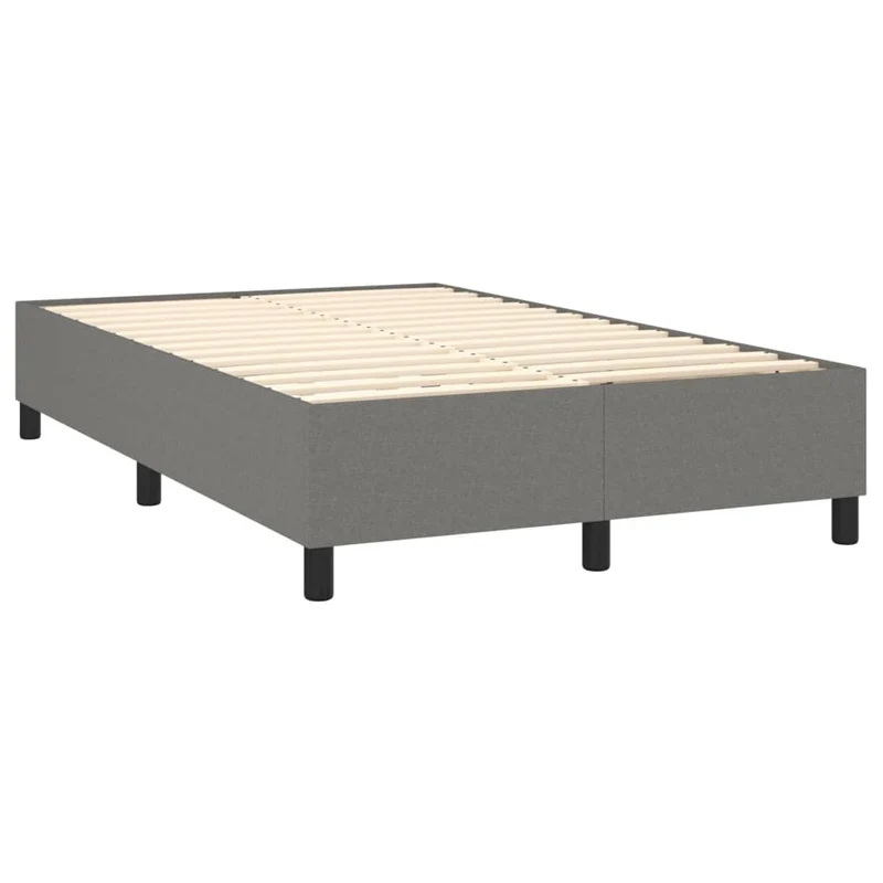 Cadre de lit LED avec sommier tête de lit matelas 120x200 cm tissu gris foncé TDL0208405