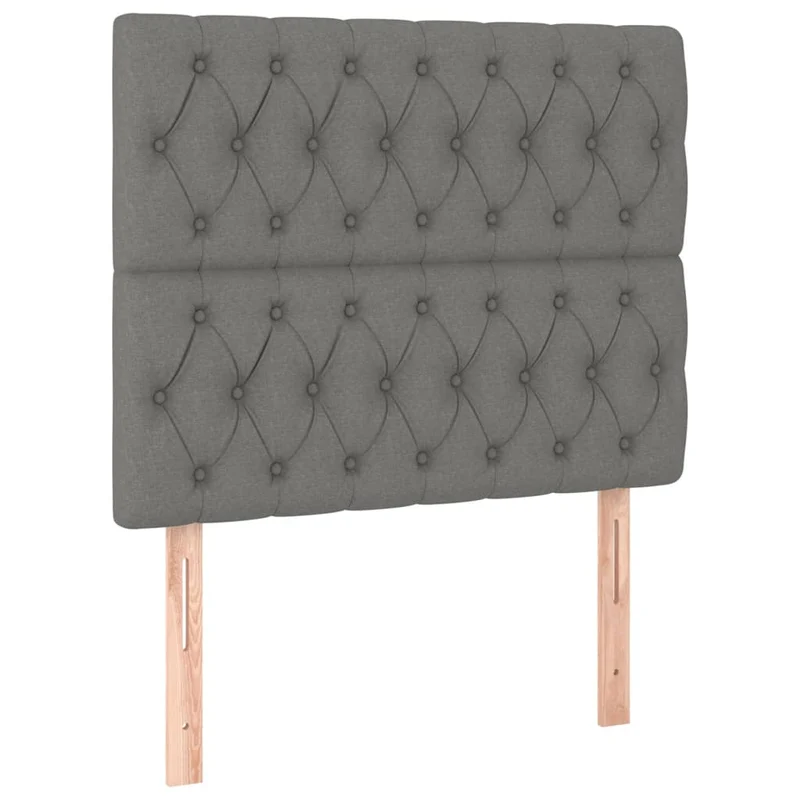 Cadre de lit LED avec sommier tête de lit matelas 120x200 cm tissu gris foncé TDL0208405