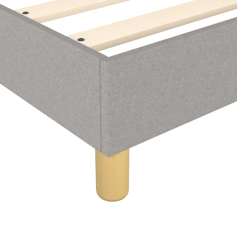 Sommier à lattes sur pieds cadre de lit 90x190 cm tissu gris clair TDL0207161