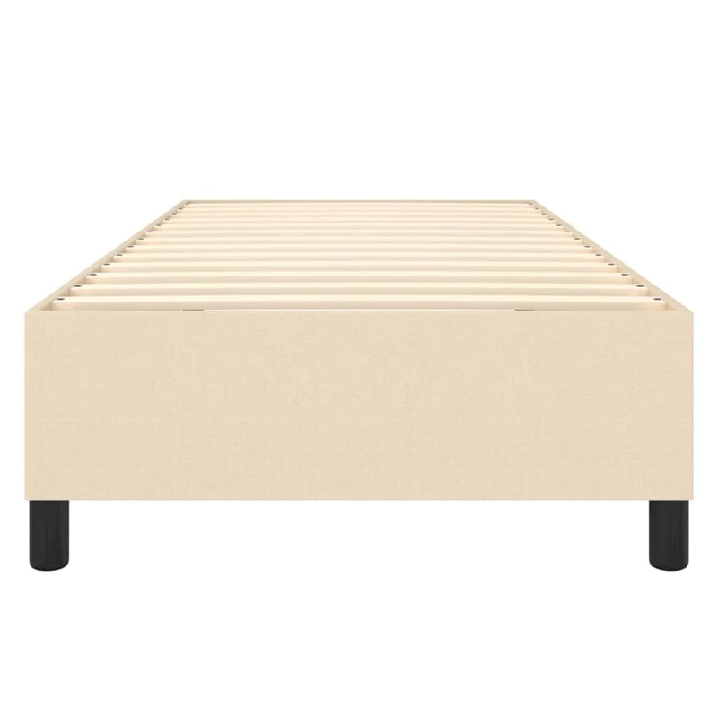 Sommier à lattes sur pieds cadre de lit 90x200 cm tissu crème TDL0207236