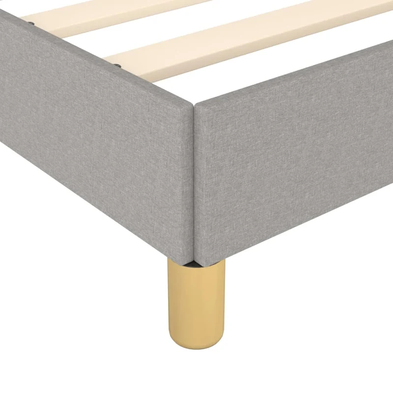 Sommier à lattes sur pieds cadre de lit 160x200 cm tissu gris clair TDL0207186
