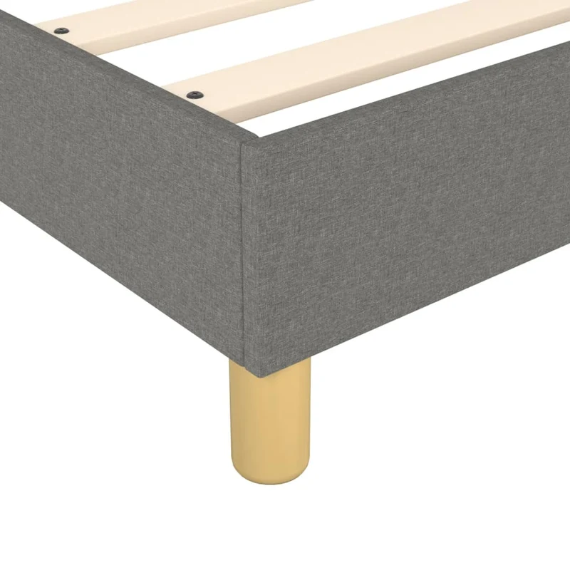 Sommier à lattes sur pieds cadre de lit 200x200 cm tissu gris foncé TDL0207115
