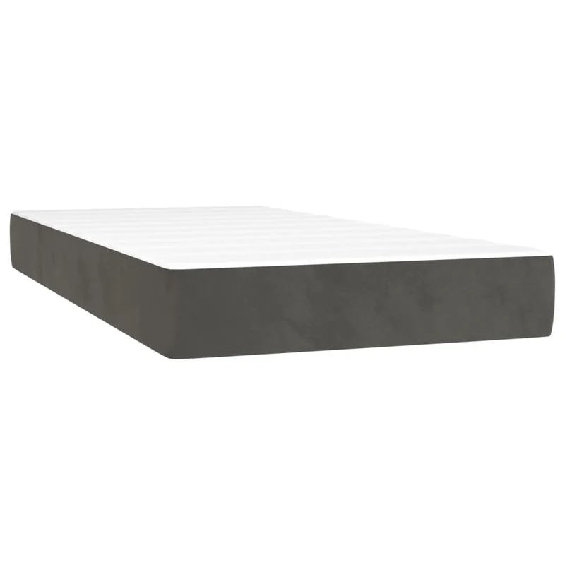 Cadre de lit LED avec sommier tête de lit matelas surmatelas 200x200 cm tissu velours gris foncé TDL0207688
