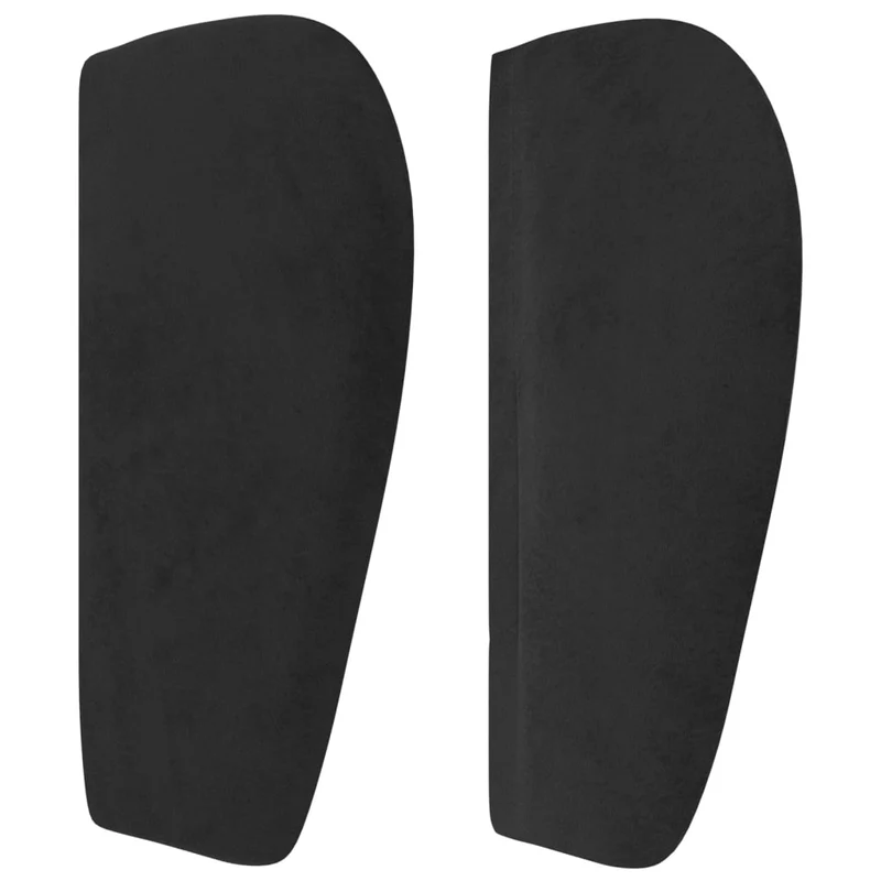 Tête de lit accessoire couchage chambre à coucher meuble avec rebord latéral capitonné 83 x 23 x 78/88 cm Tissu velours noir TDL0204418