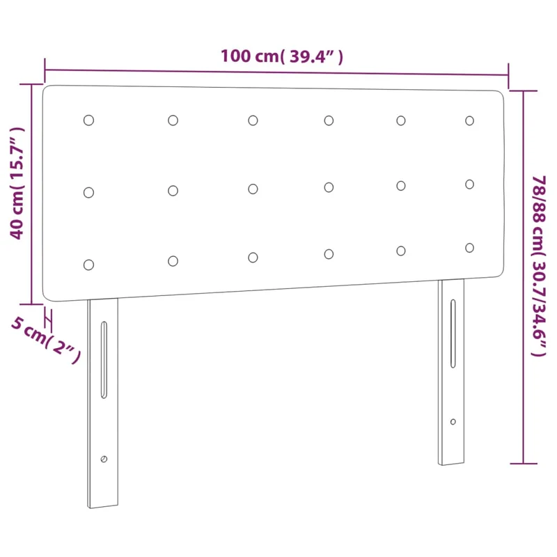 Tête de lit accessoire couchage chambre à coucher meuble capitonné 100 x 5 x 78/88 cm synthétique blanc TDL0203969