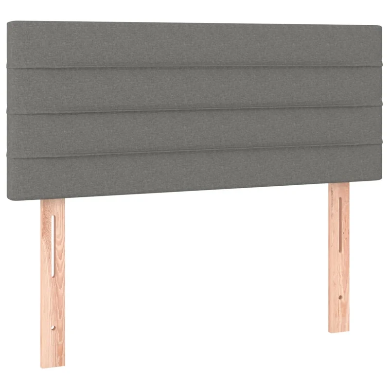 Cadre de lit LED avec sommier tête de lit matelas 100x200 cm tissu gris foncé TDL0208436