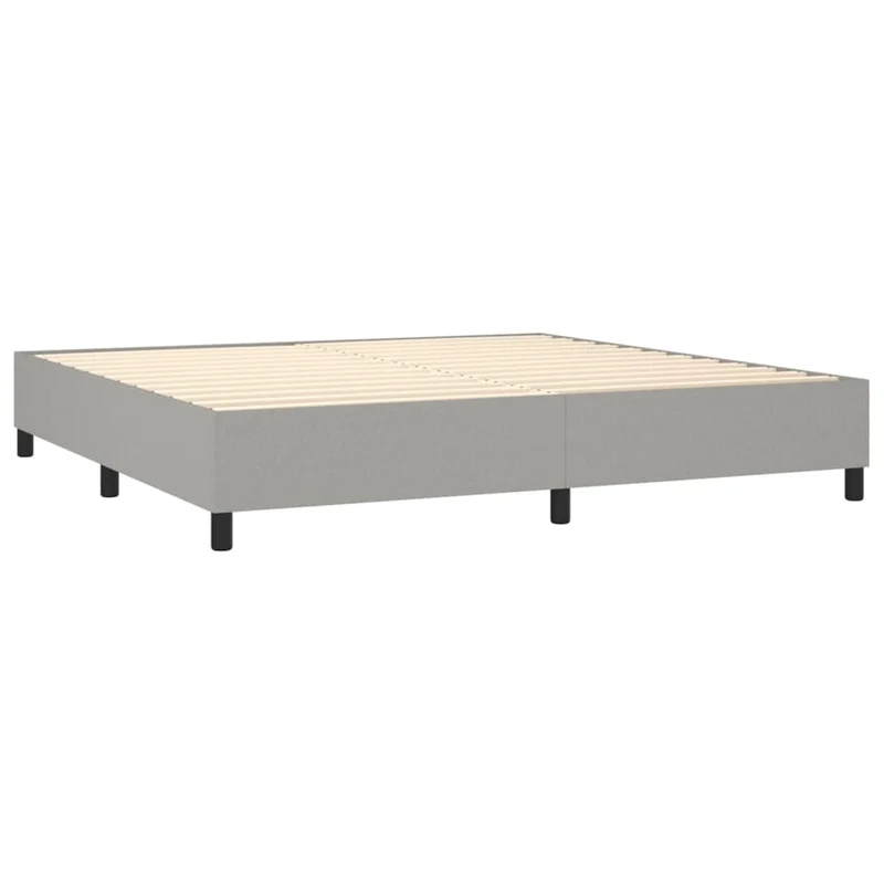 Cadre de lit LED avec sommier tête de lit matelas surmatelas 200x200 cm tissu gris clair TDL0207795