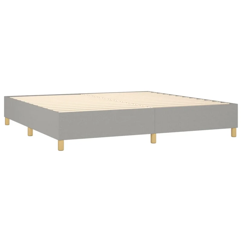 Cadre de lit LED avec sommier tête de lit matelas surmatelas 200x200 cm tissu gris clair TDL0207787