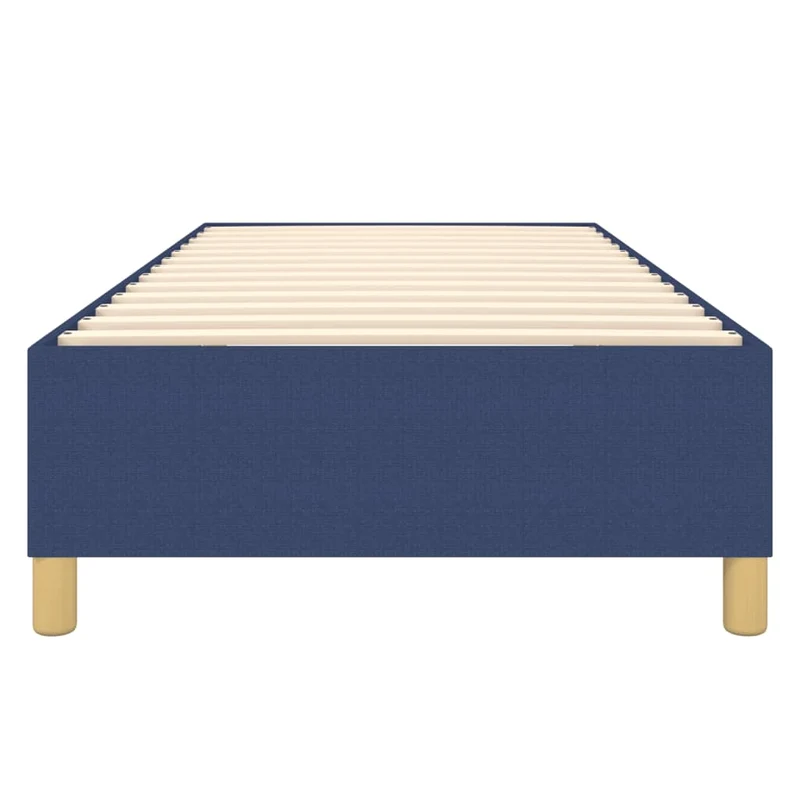 Sommier à lattes sur pieds cadre de lit 100x200 cm tissu bleu TDL0207350