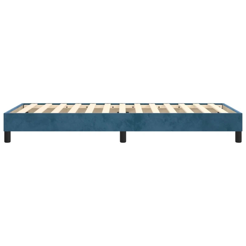 Sommier à lattes sur pieds cadre de lit 100x200 cm tissu velours bleu foncé TDL0207316