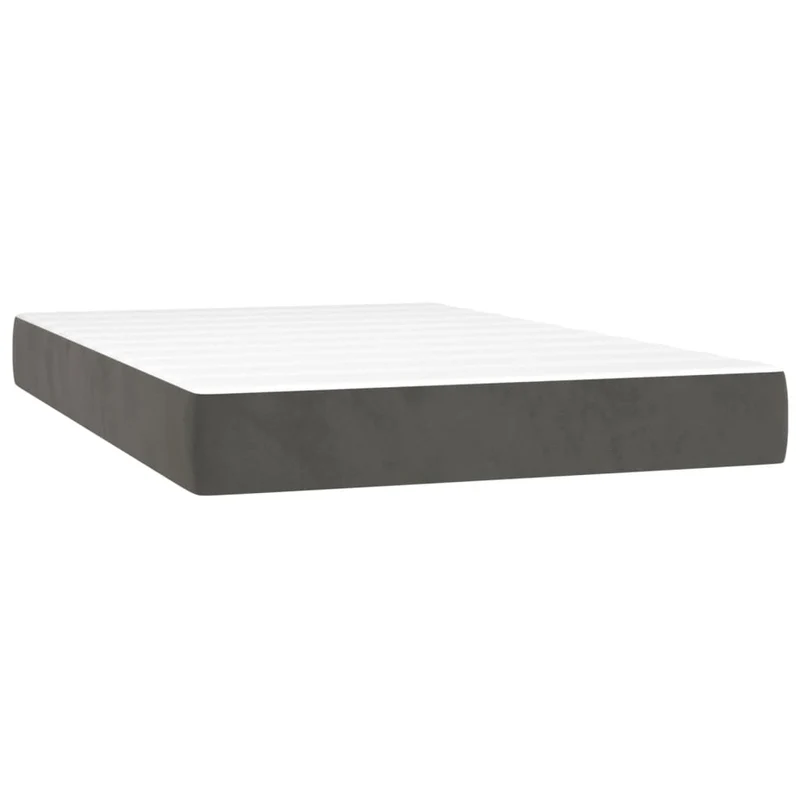 Cadre de lit LED avec sommier tête de lit matelas surmatelas 120x200 cm tissu velours gris foncé TDL0207733