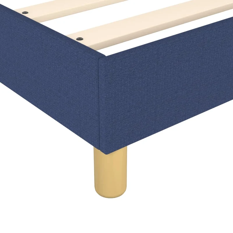 Sommier à lattes sur pieds cadre de lit 90x190 cm tissu bleu TDL0207322