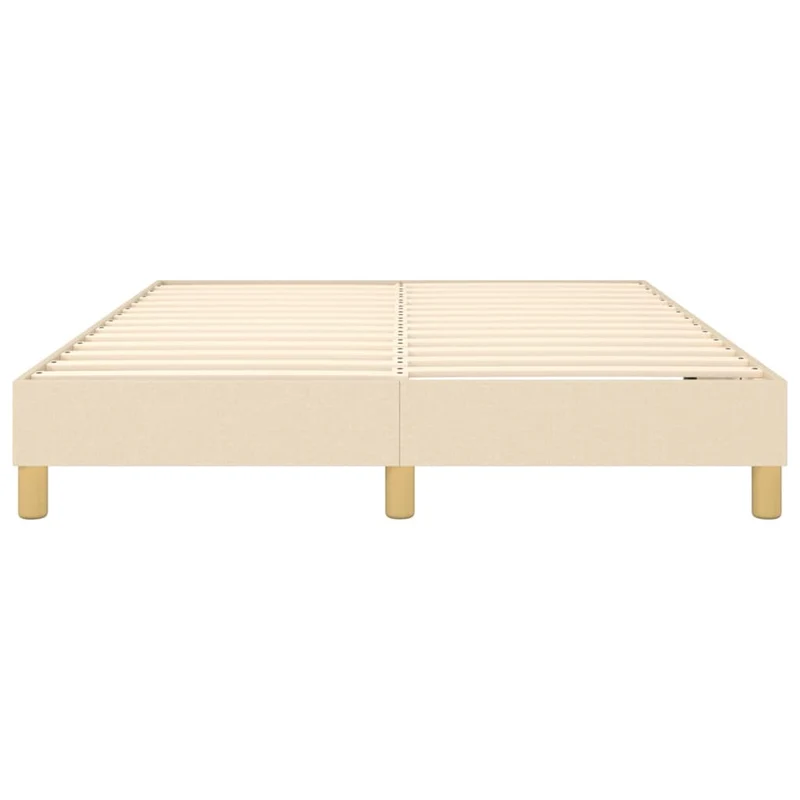 Sommier à lattes sur pieds cadre de lit 140x190 cm tissu crème TDL0207266