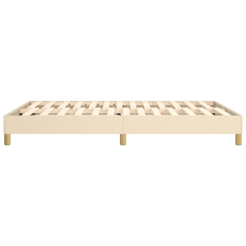 Sommier à lattes sur pieds cadre de lit 140x190 cm tissu crème TDL0207266