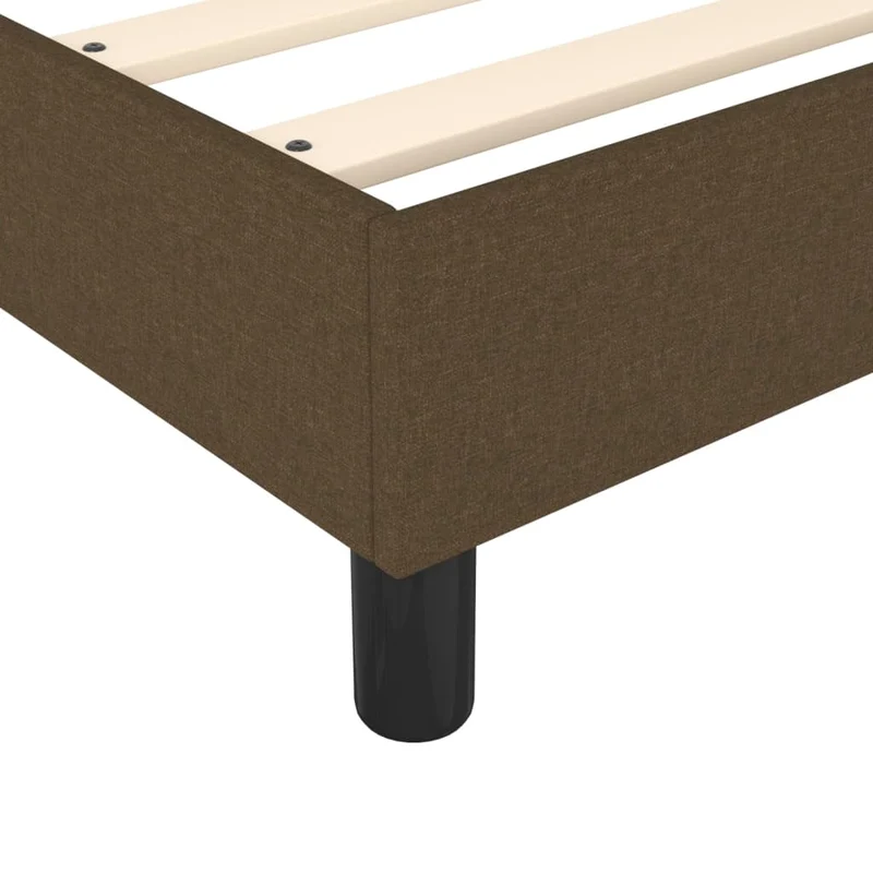 Sommier à lattes sur pieds cadre de lit 140x200 cm tissu marron foncé TDL0207062